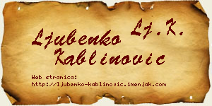 Ljubenko Kablinović vizit kartica